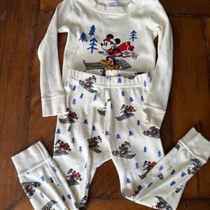 Hanna Andersson Disney Mickey Mouse Skiing PJS Size 3T